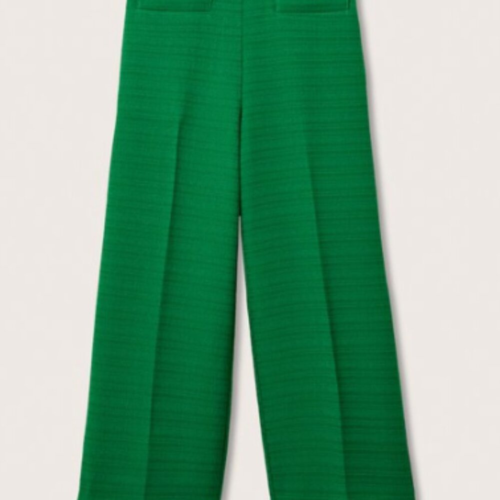 NWT Mango Elegant High Waisted Green Women's Pants - size 4 - Picture 3 of 3